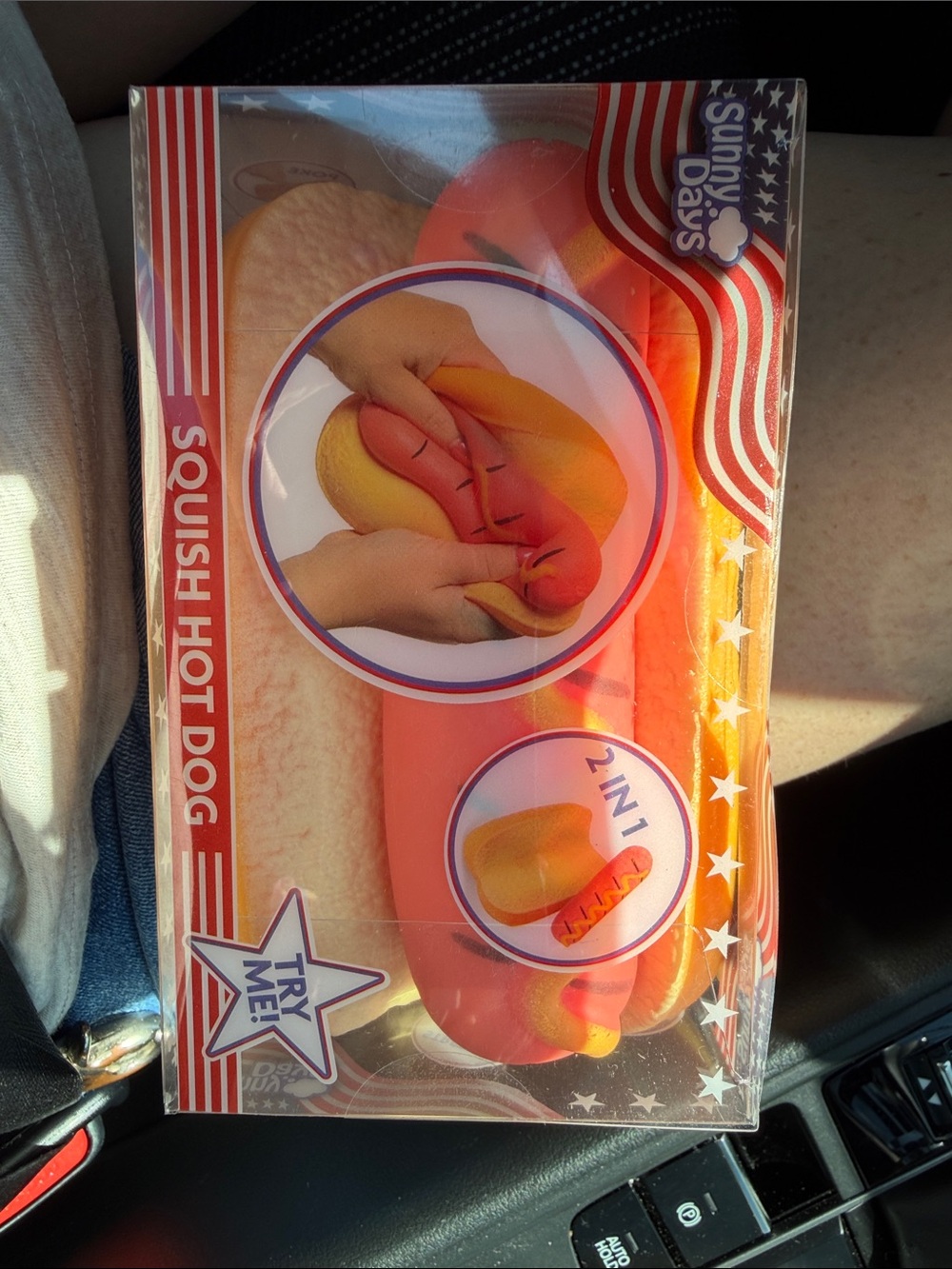 Squishy Hot Dog Toy - Orange & Yellow